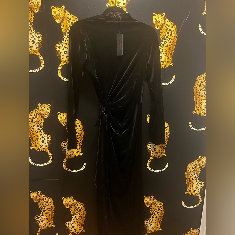 NicoleLynel Black High Slit Dress - Picture 3 of 4
